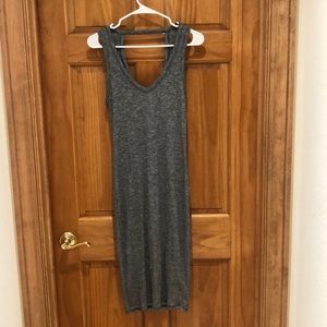 Gray midi bodycon dress